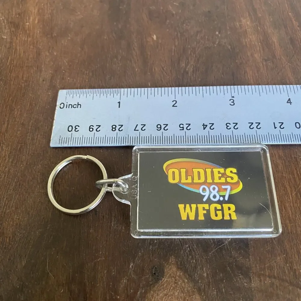 Vintage Oldies 98.7 WFGR Radio Station Keychain Key Fob Grand Rapids Michigan